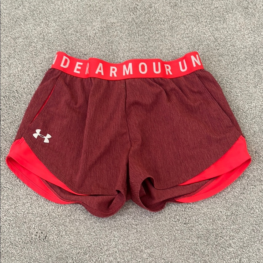 Under Armour Burgundy and Red Training Shorts